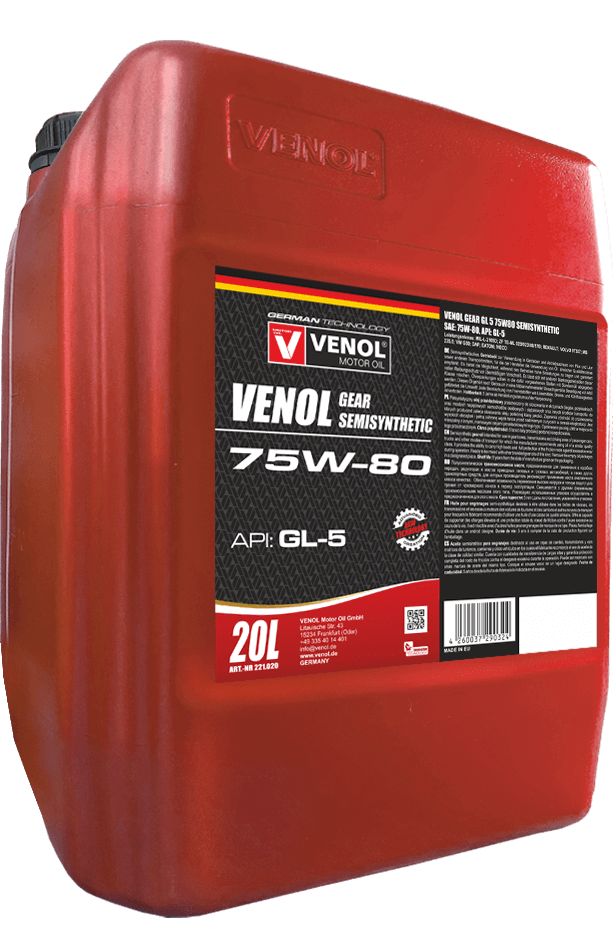 OLEJ PRZEKŁADNIOWY VENOL GEAR GL 5 75W80 SEMISYNTHETIC_20L